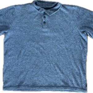 GAP Heathered Blue Waffle Knit Henley Polo Pullover | Men’s L